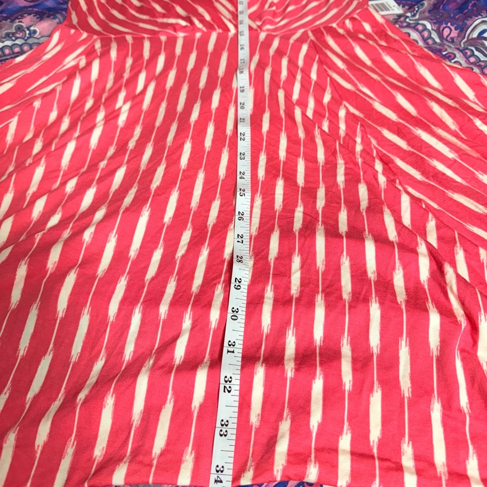 Torrid Super Soft Pink & White Drape Front Midi Dress Size M - Picture 11 of 11